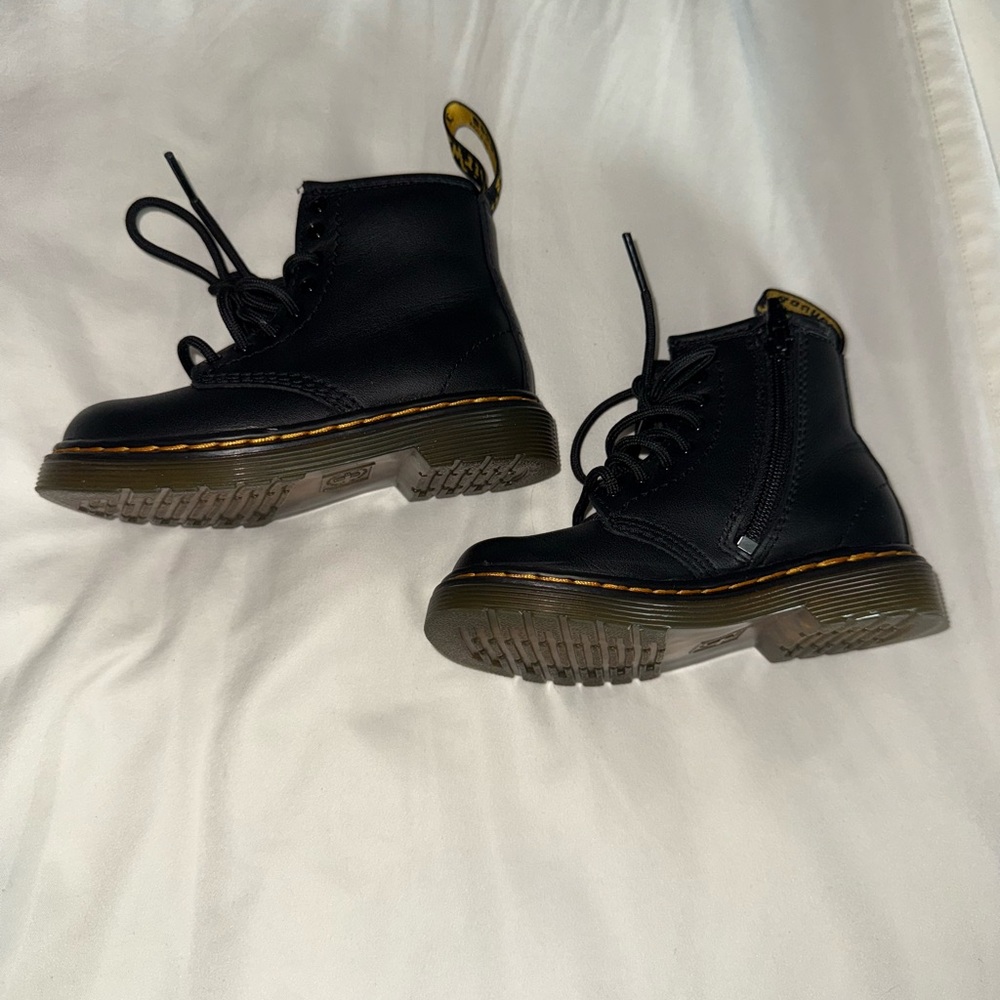 Dr. Martens Kids Black Leather Boots
